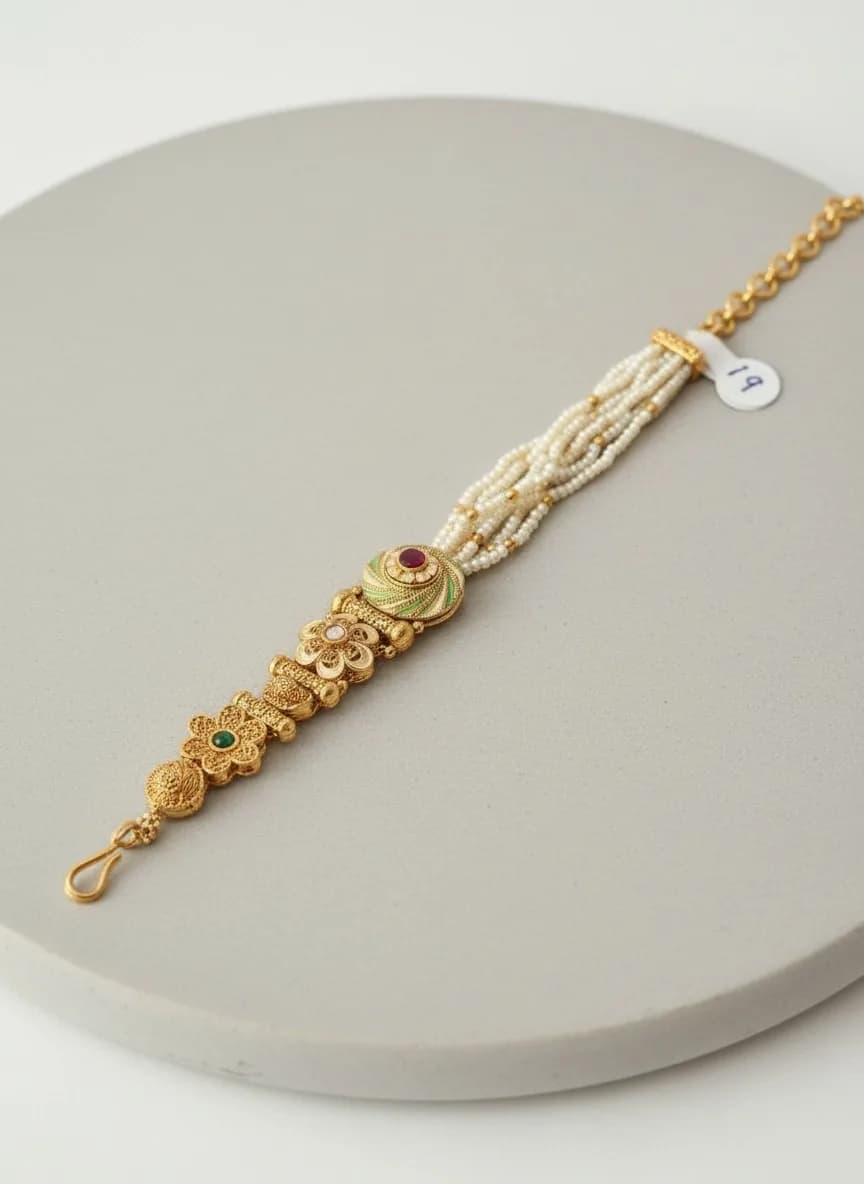 Royal Medley Kundan Pearl Bracelet